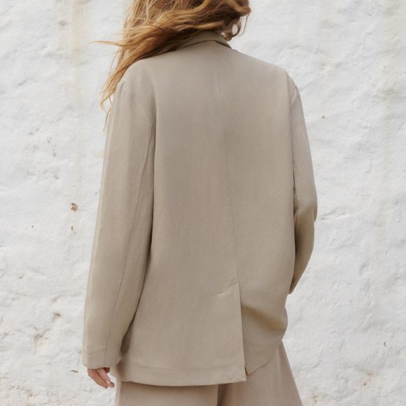 ZARA | Oversized Linen Blend Blazer - Picture 4 of 9